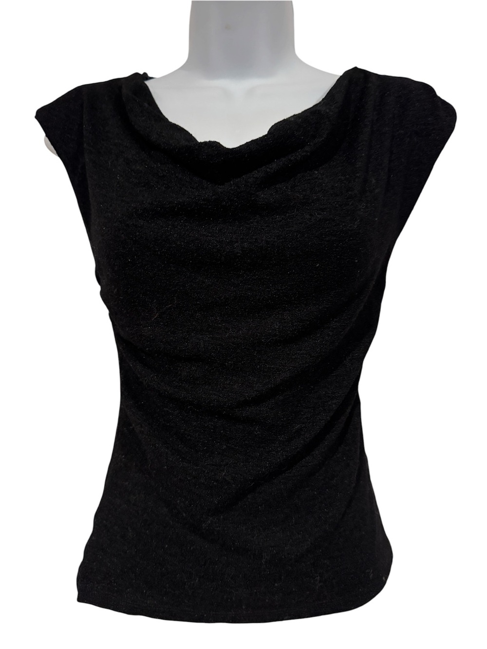 A. Byer Black Knit Cowl Neck Top